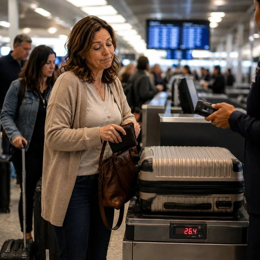 Traveler preparing luggage for a journey