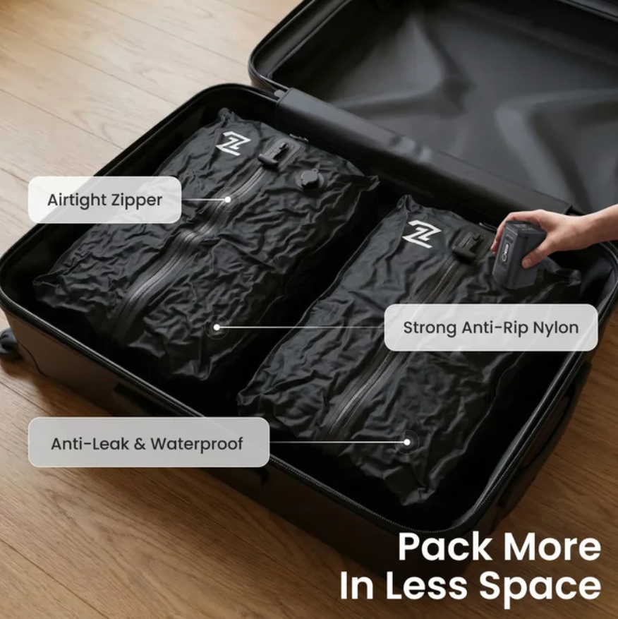 Close-up of durable travel bag fabric and airtight closure